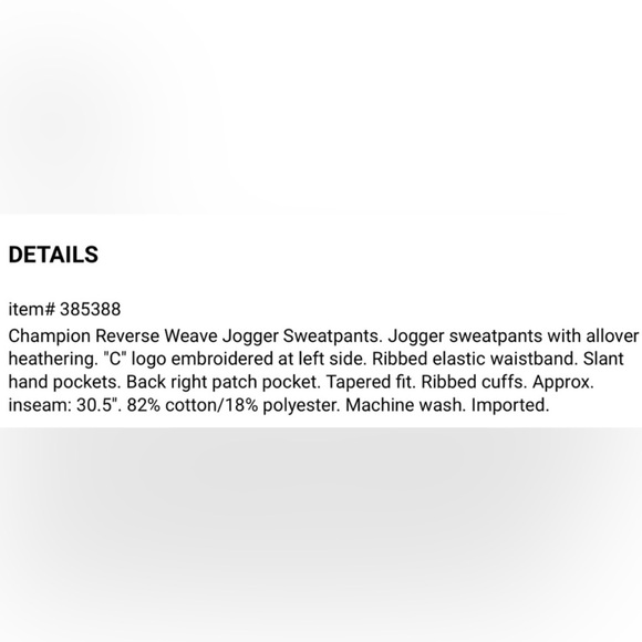 NWT Champion Reverse Weave Jogger Sweatpants - Picture 7 of 7